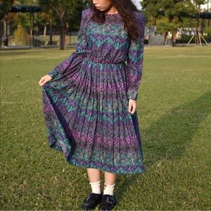 Vintage Purple Garden Dress TERRI ELLEN Size 8